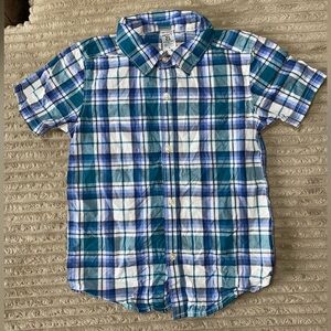 Carter’s Toddler Boys Plaid Short Sleeve Button-Up Shirt – Size 5T
